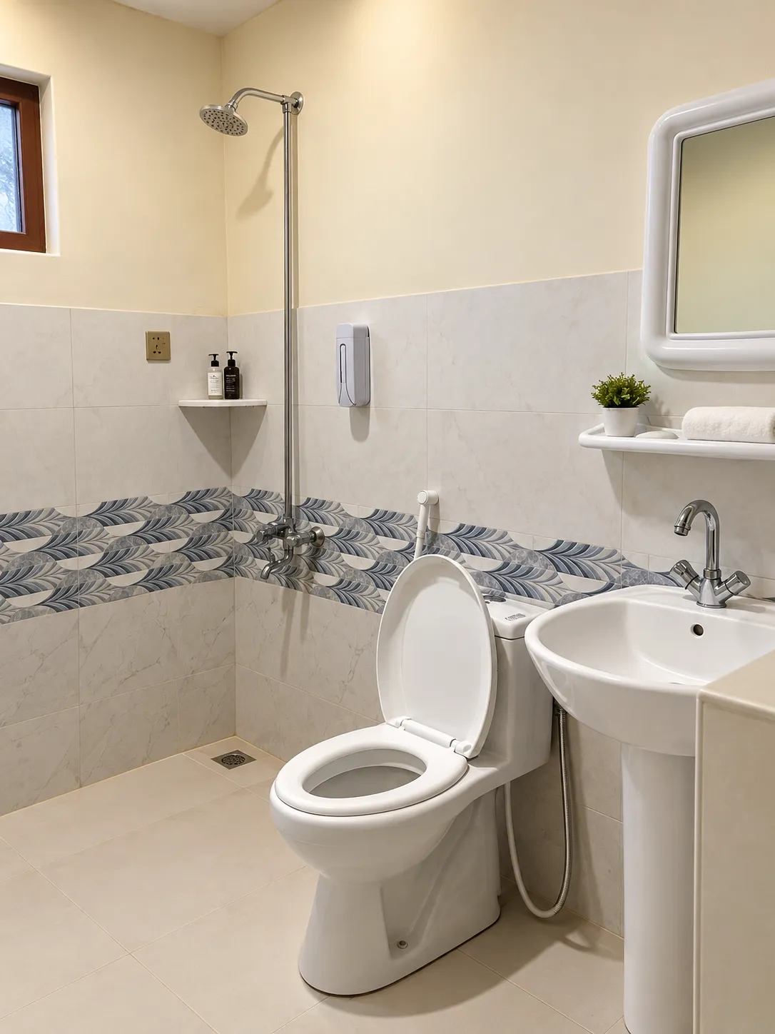 Bright, modern en-suite bathroom