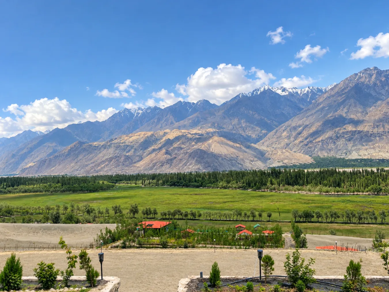 A wide mountain valley in Skardu